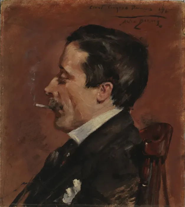 Framed Print : Man with Cigarette, 1896. Creator: Alice Pike Barney Framed Print : Man with Cigarette, 1896. Creator: Alice Pike Barney