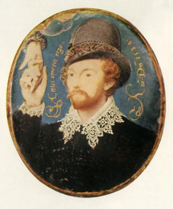 Framed Print : Man Clasping a Hand from a Cloud, 1588, (1947). Creator: Unknown Framed Print : Man Clasping a Hand from a Cloud, 1588, (1947). Creator: Unknown