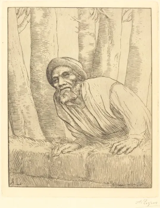 Framed Print : Man Climbing a Wall (L escalade). Creator: Alphonse Legros Framed Print : Man Climbing a Wall (L escalade). Creator: Alphonse Legros