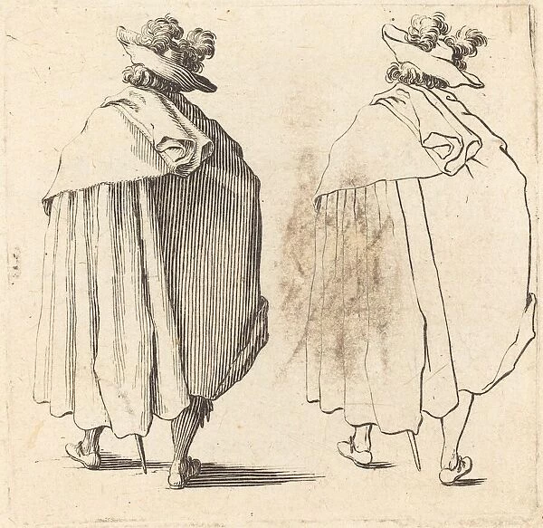 Man in Cloak, Seen from Behind, 1617 and 1621. Creator: Jacques Callot