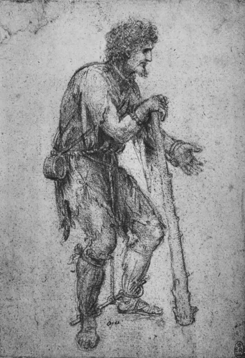 Framed Print : A Man with a Club and Shackled Feet, c1480 (1945). Artist: Leonardo da Vinci Framed Print : A Man with a Club and Shackled Feet, c1480 (1945). Artist: Leonardo da Vinci