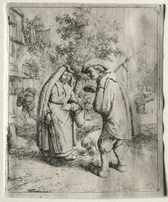 Framed Print : Man Conversing with a Woman. Creator: Adriaen van Ostade (Dutch, 1610-1684) Framed Print : Man Conversing with a Woman. Creator: Adriaen van Ostade (Dutch, 1610-1684)