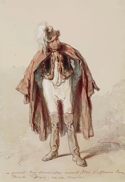 Framed Print : Man in Costume, 1859-1860. Creator: Paul Gavarni Framed Print : Man in Costume, 1859-1860. Creator: Paul Gavarni