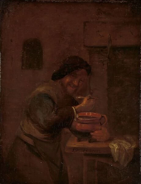 Man Eating from an Earthenware Pot, c.1660-c.1680. Creator: Daniel Boone