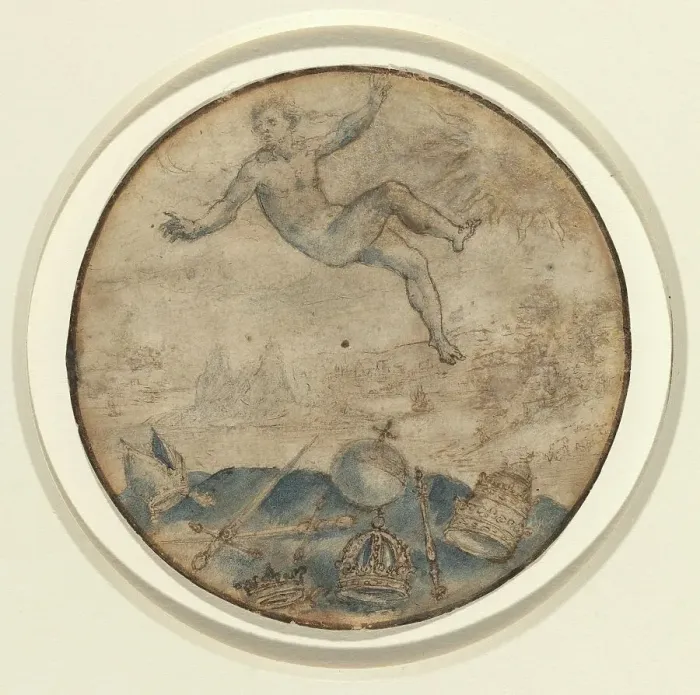 Framed Print : Man Falling from the Sky. Creator: Unknown Framed Print : Man Falling from the Sky. Creator: Unknown