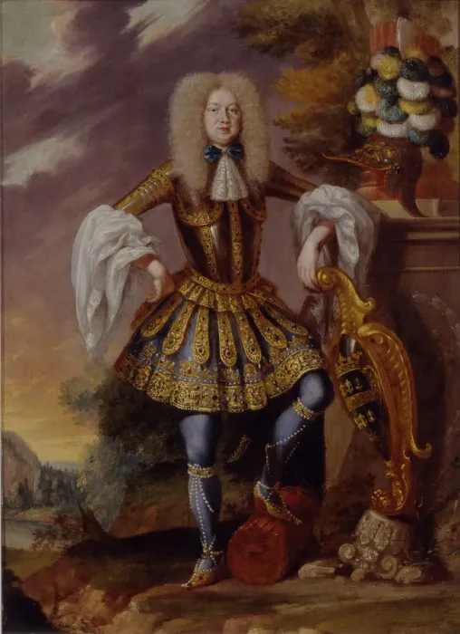 Framed Print : A Man in Fancy Dress, Early 18th cen Artist: German master Framed Print : A Man in Fancy Dress, Early 18th cen Artist: German master