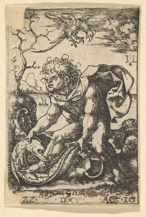 Framed Print : Man with a Fish, August 16, 1522. Creator: Dirck Vellert Framed Print : Man with a Fish, August 16, 1522. Creator: Dirck Vellert