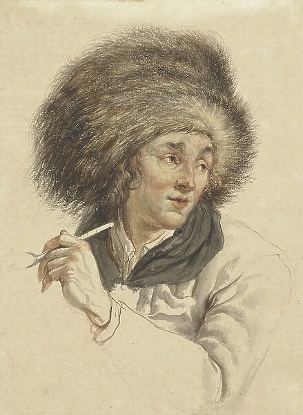Man with Fur Hat and Pipe, 1763-1826. Creator: Abraham van Strij