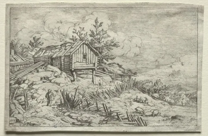 Framed Print : Man in Gateway of Deserted House. Creator: Allart van Everdingen (Dutch, 1621-1675) Framed Print : Man in Gateway of Deserted House. Creator: Allart van Everdingen (Dutch, 1621-1675)