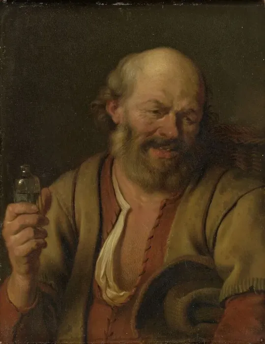 Framed Print : A Man with a Gin Bottle, 1660-1680. Creator: Ary de Vois Framed Print : A Man with a Gin Bottle, 1660-1680. Creator: Ary de Vois
