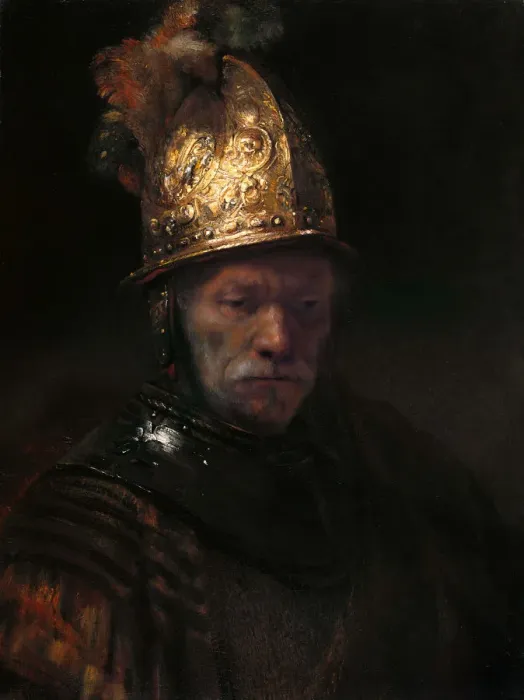 Framed Print : The Man with the Golden Helmet, c. 1650. Artist: Rembrandt van Rhijn, (School) Framed Print : The Man with the Golden Helmet, c. 1650. Artist: Rembrandt van Rhijn, (School)