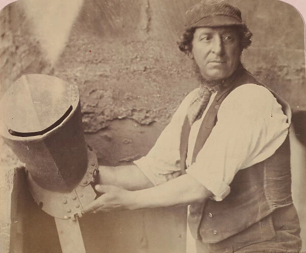 [Man with Helmet], 1858. Creator: Oscar Gustav Rejlander