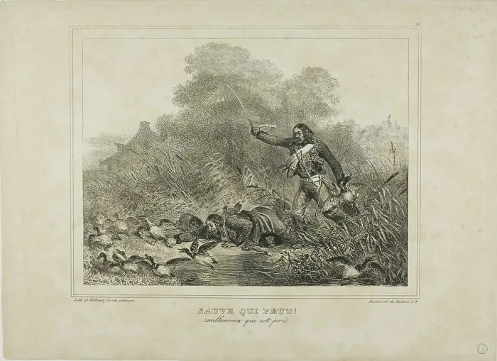 Framed Print : Every Man for Himself!, 1833. Creator: Auguste Raffet Framed Print : Every Man for Himself!, 1833. Creator: Auguste Raffet