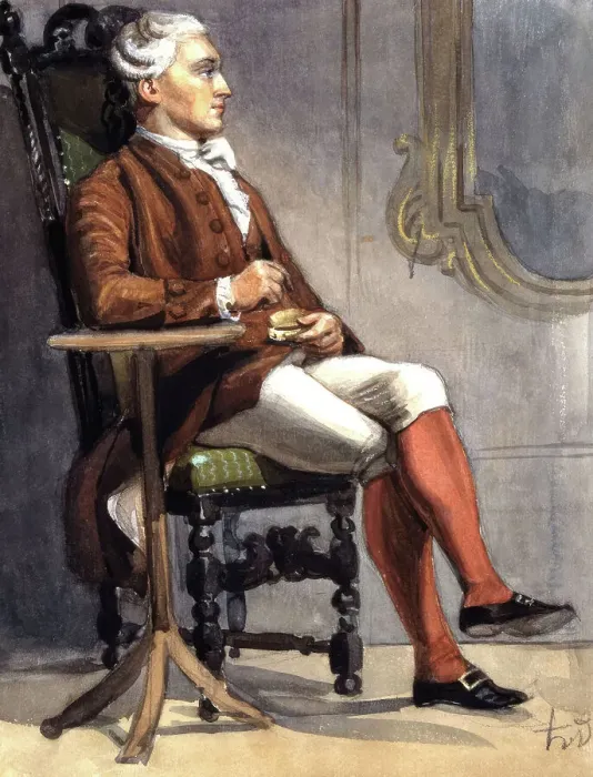 Framed Print : Man in historical costume sitting in a chair. (c1850s). Creator: Fritz von Dardel. Man in historical costume sitting in a chair. (c1850s). Creator: Fritz von Dardel Framed Print : Man in historical costume sitting in a chair. (c1850s). Creator: Fritz von Dardel. Man in historical costume sitting in a chair. (c1850s). Creator: Fritz von Dardel