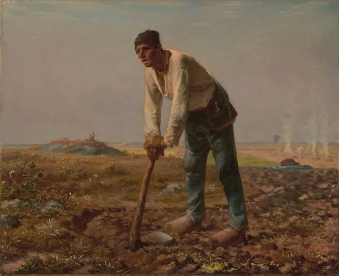 Framed Print : Man with a Hoe, 1860-1862. Creator: Jean Francois Millet Framed Print : Man with a Hoe, 1860-1862. Creator: Jean Francois Millet