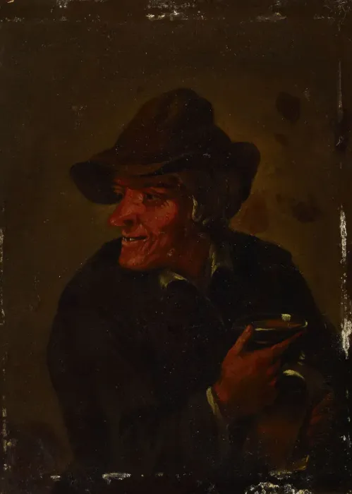 Framed Print : A man holding a glass, c1650s. Creator: David Teniers II Framed Print : A man holding a glass, c1650s. Creator: David Teniers II