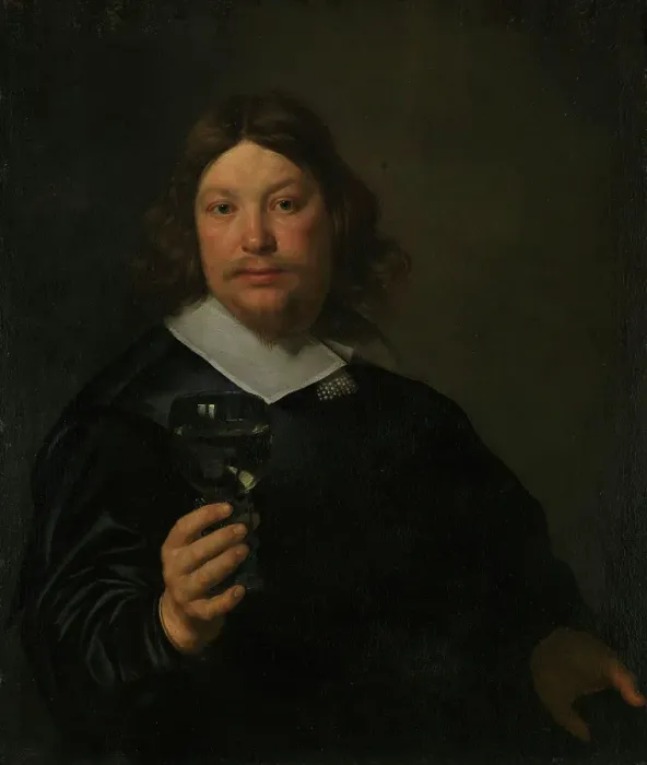 Framed Print : Man holding a Glass of Wine, Mid 17th century. Creator: Bartholomeus van der Helst Framed Print : Man holding a Glass of Wine, Mid 17th century. Creator: Bartholomeus van der Helst