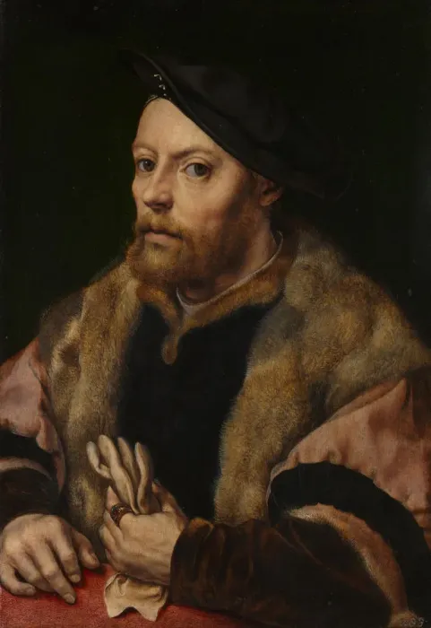 Framed Print : A Man holding a Glove, ca 1532. Artist: Gossaert, Jan (ca. 1478-1532) Framed Print : A Man holding a Glove, ca 1532. Artist: Gossaert, Jan (ca. 1478-1532)