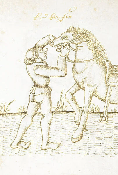 Man with horse, c1490. Creator: Unknown