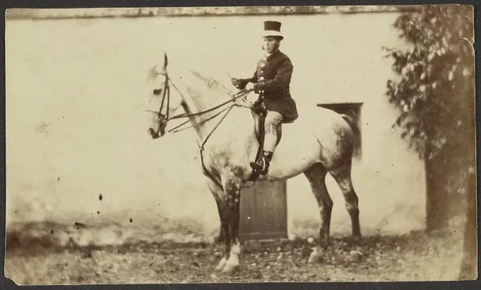 Framed Print : Man on a Horse, late 19th century. Creator: Unknown Framed Print : Man on a Horse, late 19th century. Creator: Unknown