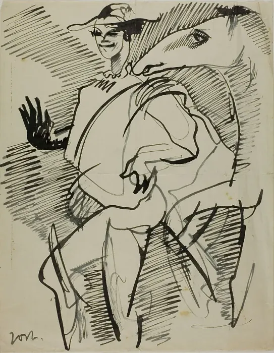 Framed Print : Man with Horse, n.d. Creator: Anders Leonard Zorn Framed Print : Man with Horse, n.d. Creator: Anders Leonard Zorn