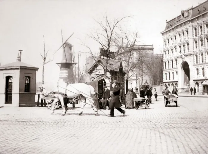 Framed Print : Man with horse, Rotterdam, 1898. Artist: James Batkin Framed Print : Man with horse, Rotterdam, 1898. Artist: James Batkin