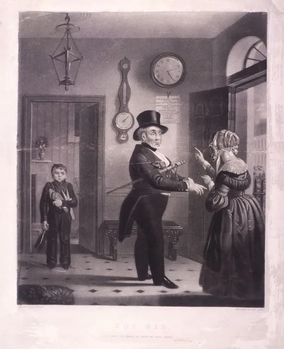 Framed Print : The Man. I pray you know me when we meet again, 1840. Artist: James Scott Framed Print : The Man. I pray you know me when we meet again, 1840. Artist: James Scott