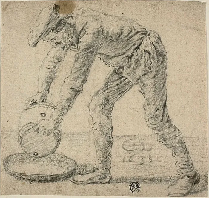 Framed Print : Man with a Keg, 1633. Creator: Cornelis Saftleven Framed Print : Man with a Keg, 1633. Creator: Cornelis Saftleven
