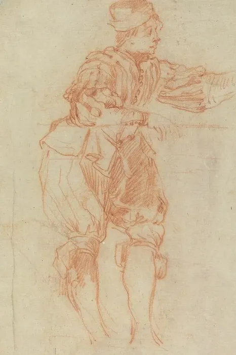 Framed Print : Man Leaning on a Rail [verso]. Creator: Matteo Rosselli