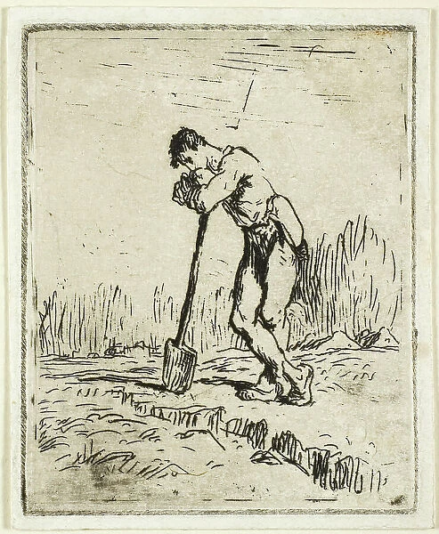 The Man Leaning on His Spade, c. 1847. Creator: Jean Francois Millet