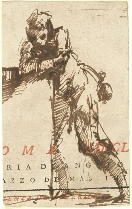 Framed Print : A Man Leaning on a Structure, later 1760s. Creator: Giovanni Battista Piranesi Framed Print : A Man Leaning on a Structure, later 1760s. Creator: Giovanni Battista Piranesi