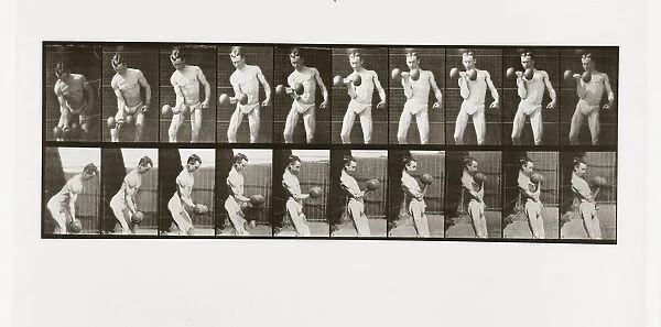 Man lifting a dumbbell, Plate 324 from Animal Locomotion, 1887 (photograph)