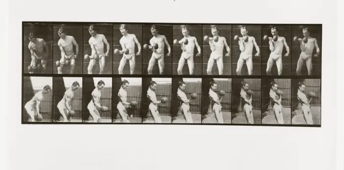 Framed Print : Man lifting a dumbbell, Plate 324 from Animal Locomotion, 1887 (photograph) Framed Print : Man lifting a dumbbell, Plate 324 from Animal Locomotion, 1887 (photograph)