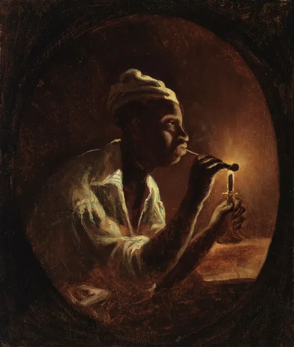 Framed Print : Man Lighting His Pipe, c1864. Creator: Karl Emanuel Jansson Framed Print : Man Lighting His Pipe, c1864. Creator: Karl Emanuel Jansson