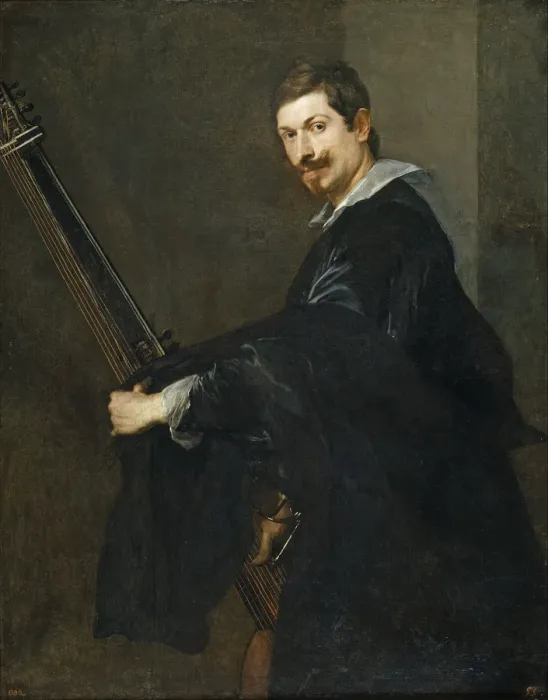 Framed Print : Man with a Lute, Between 1621 and 1630. Artist: Dyck, Sir Anthony van (1599-1641) Framed Print : Man with a Lute, Between 1621 and 1630. Artist: Dyck, Sir Anthony van (1599-1641)