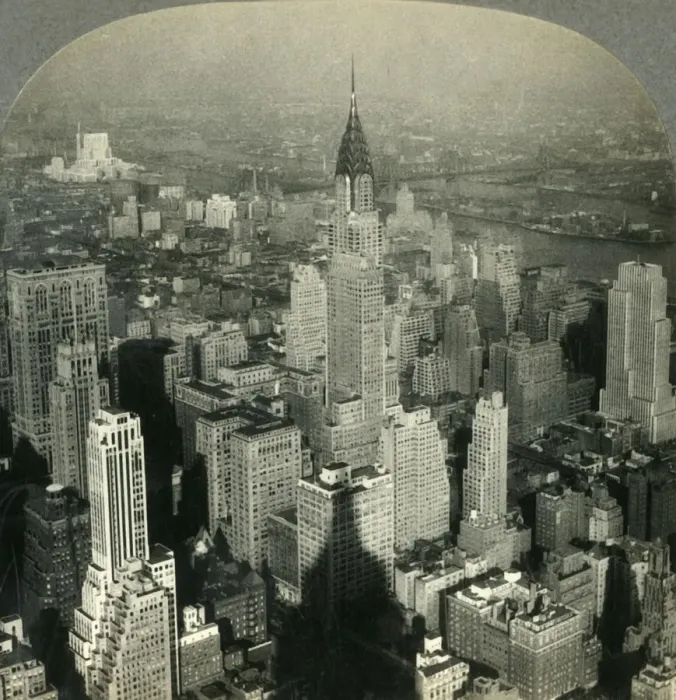 Framed Print : Man-made Crags and Canyons- New York City N. E. from Tower of Empire State Building, c1930s Framed Print : Man-made Crags and Canyons- New York City N. E. from Tower of Empire State Building, c1930s