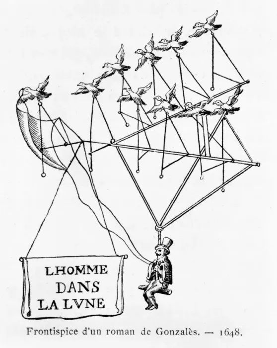 Framed Print : The Man in the Moon, 1648 (1887). Artist: Gaston Tissandier Framed Print : The Man in the Moon, 1648 (1887). Artist: Gaston Tissandier
