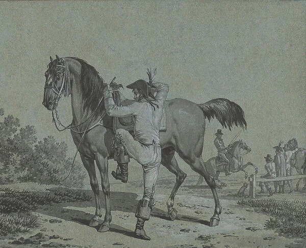 Man Mounting a Horse, . Creator: Jacques Francois Joseph Swebach