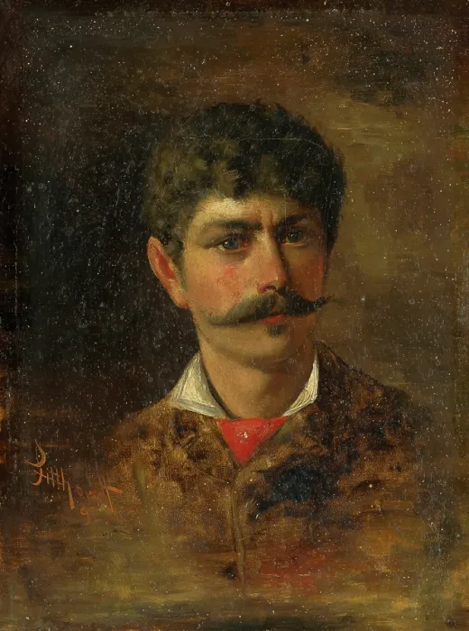 Framed Print : Man with Moustache, 1892. Creator: Ludovit Pitthordt Framed Print : Man with Moustache, 1892. Creator: Ludovit Pitthordt