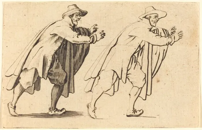 Framed Print : Man Moving Abruptly, c. 1622. Creator: Jacques Callot Framed Print : Man Moving Abruptly, c. 1622. Creator: Jacques Callot