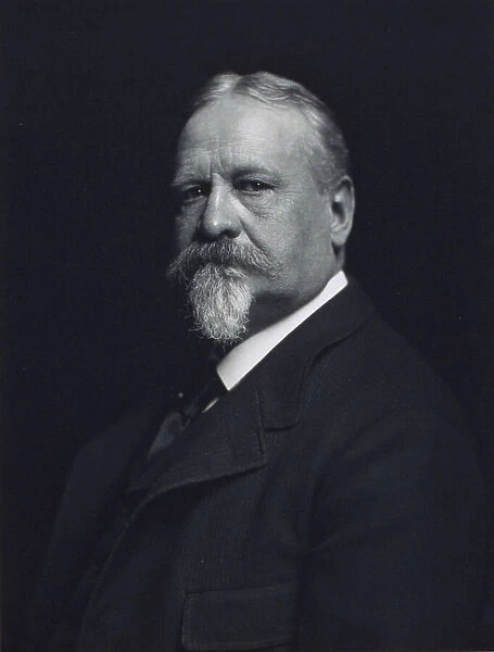 Man with mustache and goatee, facing left, half-length portrait, c1900. Creator: F. Gercher