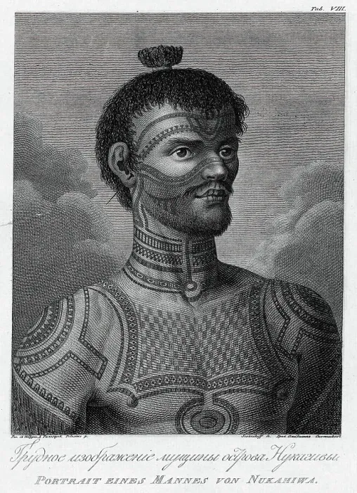 Framed Print : A Man From Nukagiva Island, 1813. Creator: Jegor Skotnikoff Framed Print : A Man From Nukagiva Island, 1813. Creator: Jegor Skotnikoff