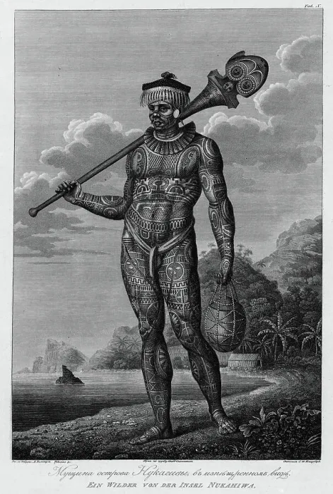 Framed Print : A Man From Nukagiva Island with Tattoos on His Body, 1813. Creators: Jegor Skotnikoff, Ignaz Sebastian Klauber Framed Print : A Man From Nukagiva Island with Tattoos on His Body, 1813. Creators: Jegor Skotnikoff, Ignaz Sebastian Klauber