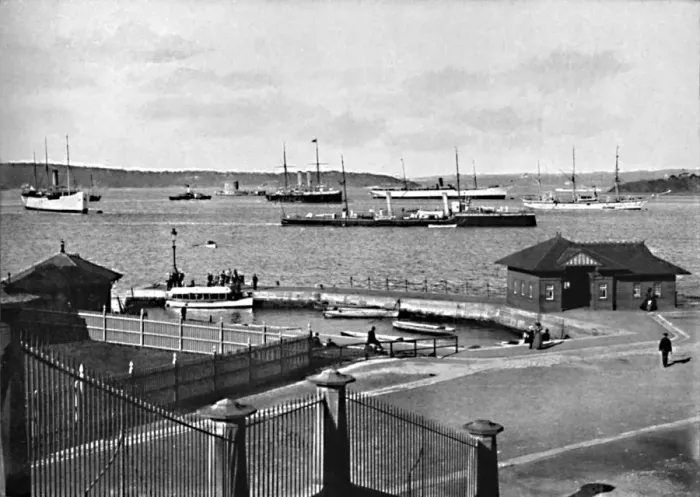 Framed Print : Man o War Stairs and Farm Cove, c1900. Creator: Unknown Framed Print : Man o War Stairs and Farm Cove, c1900. Creator: Unknown
