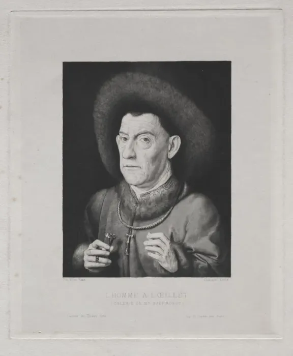Framed Print : Man with a Pink. Creator: Claude-Ferdinand Gaillard (French, 1834-1887)