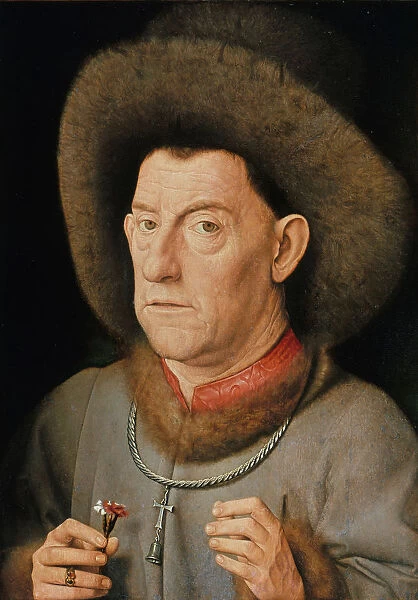 Man with pinks, c. 1510. Artist: Eyck, Jan van (1390-1441)
