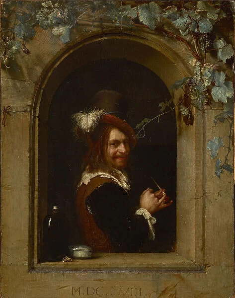 Man with pipe at a window, ca 1658