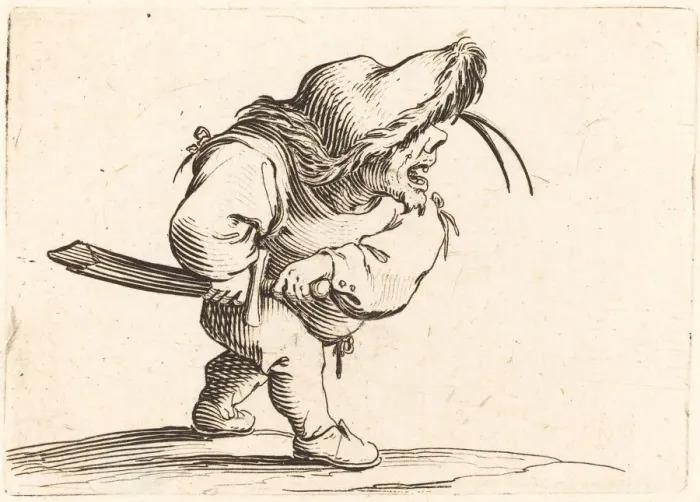 Framed Print : Man Preparing to Draw his Sword, c. 1622. Creator: Jacques Callot Framed Print : Man Preparing to Draw his Sword, c. 1622. Creator: Jacques Callot