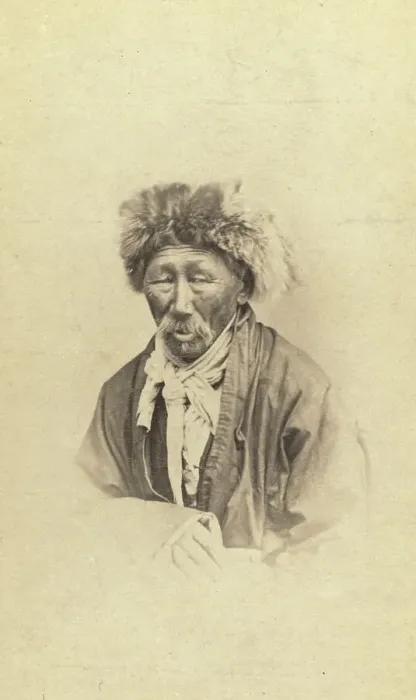Framed Print : Man, probably Kazakh or Burut, between 1870 and 1886. Creator: Unknown Framed Print : Man, probably Kazakh or Burut, between 1870 and 1886. Creator: Unknown