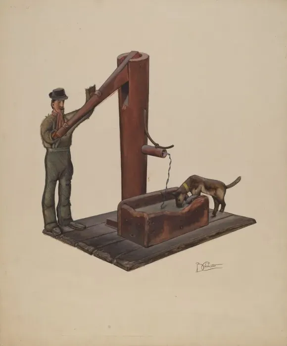 Framed Print : Man Pumping Water, c. 1937. Creator: Beverly Chichester Framed Print : Man Pumping Water, c. 1937. Creator: Beverly Chichester
